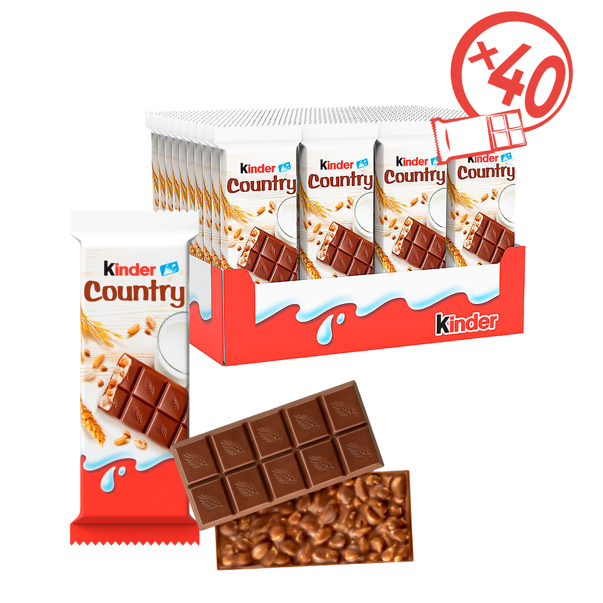 Kinder chokolade med korn t1 (40 stk.)