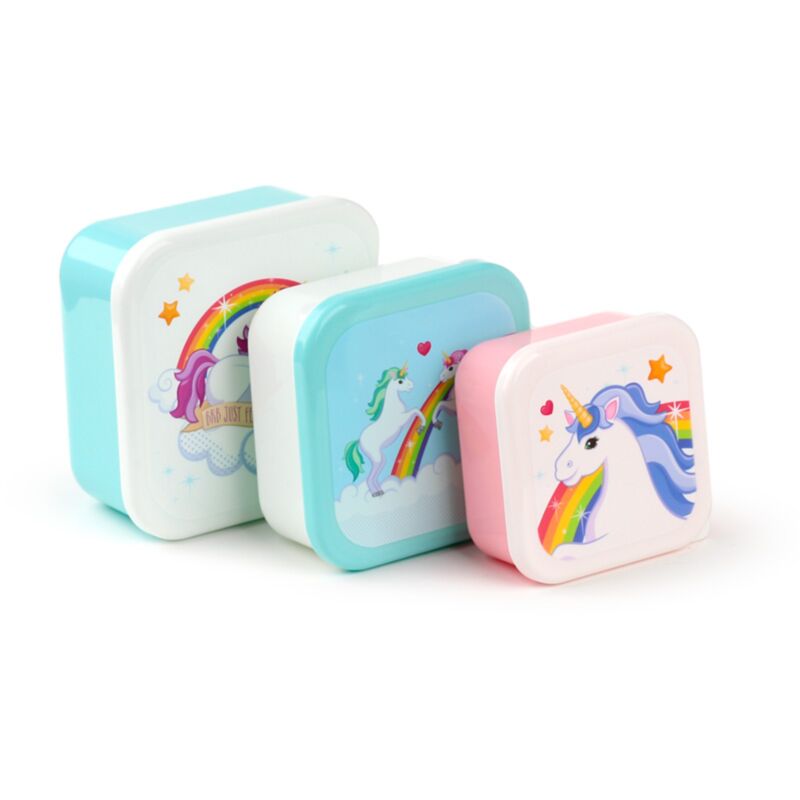 Sæt 3 madpakke S M L - Enchanting Rainbow Unicorn