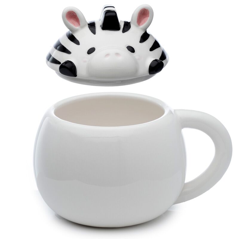 Adoramals zebra låg formet keramisk krus