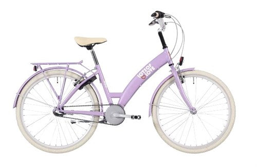 Bikefun cykel sjov 24 tommer pigecykel Masser af kærlighed 3v mat lilla