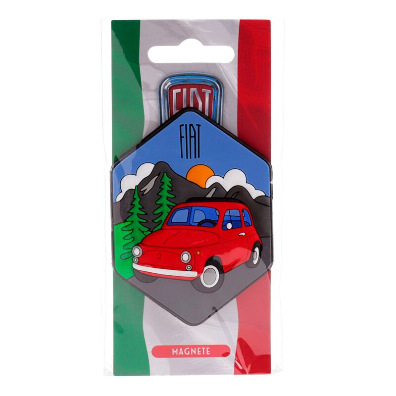 Fiat 500 dolomit mountains pvc magnet