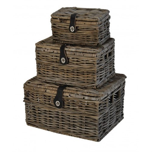 Dr flet v-ager kurv m med låg 32x24x18 grå