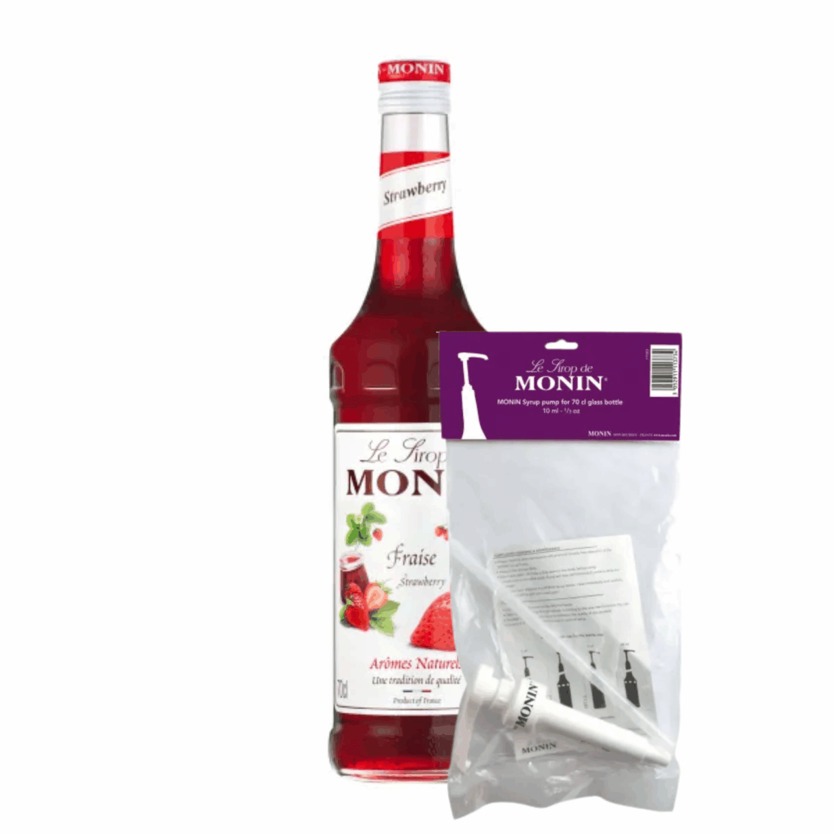 Monin sirup jordbærfraise (70 cl) + pumpe (10 ml)