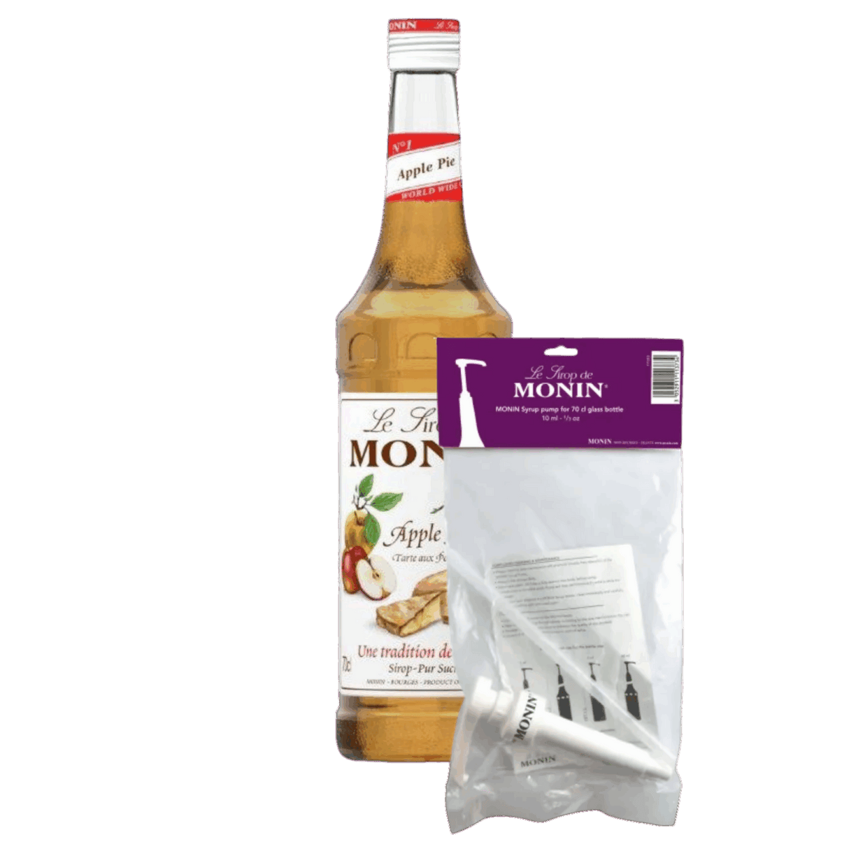 Monin sirup æbletærte (70 cl) + sirup pumpe (10 ml)