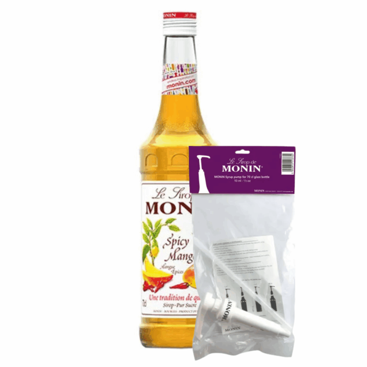 Monin sirup krydret mango (70 cl) + sirup pumpe (10 ml)