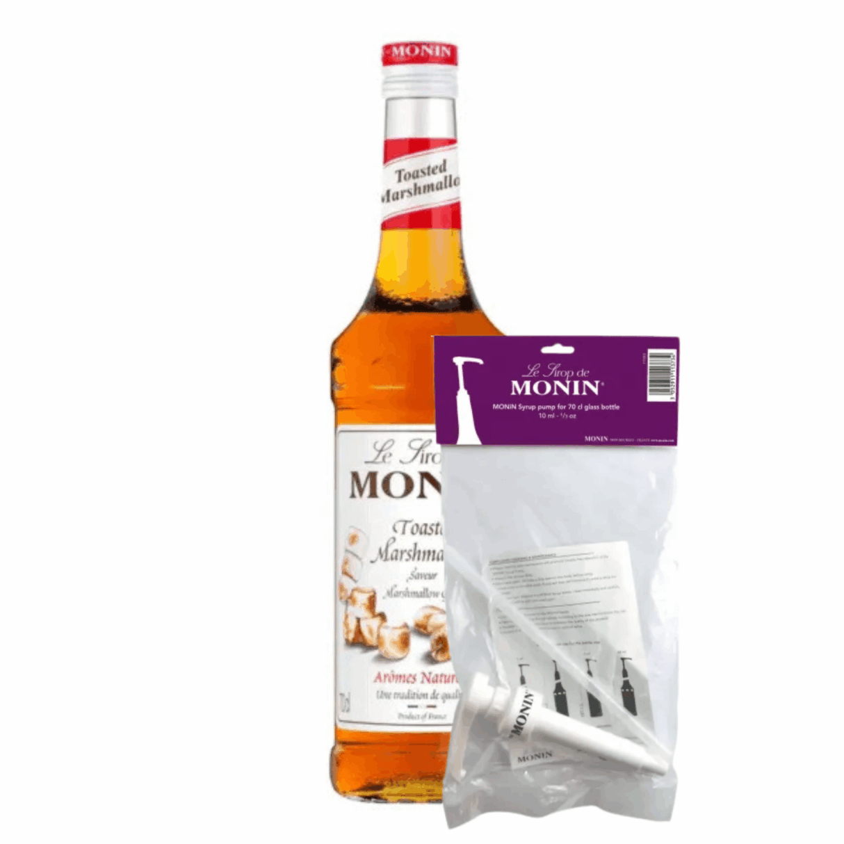 Monin sirup ristet skumfidus (70 cl) + sirup pumpe (10 ml)