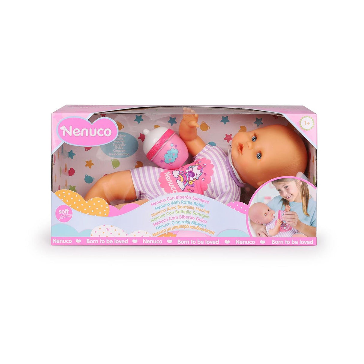 Nenuco babydukke 32cm med rangleflaske