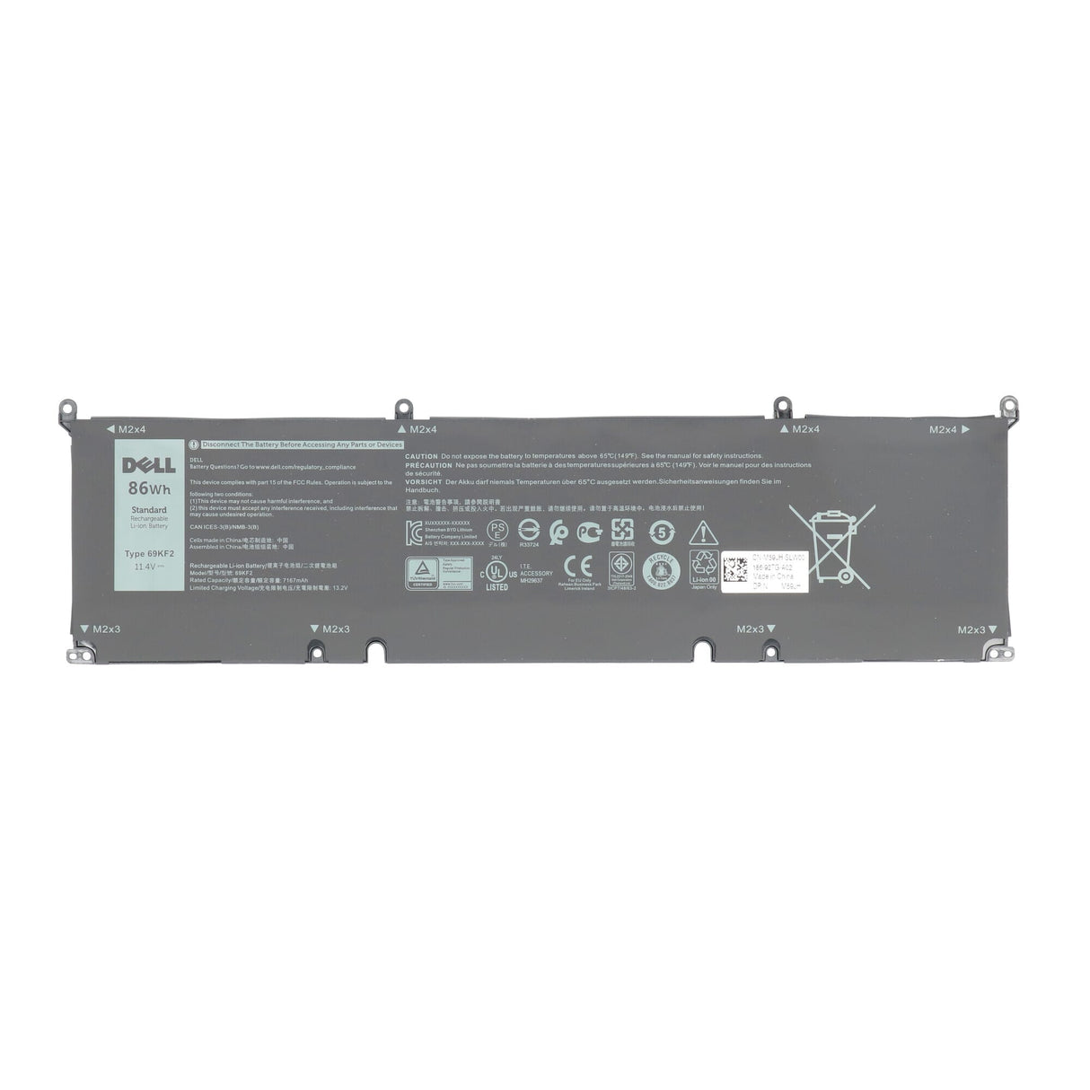 Dell bærbar batteri 86wh