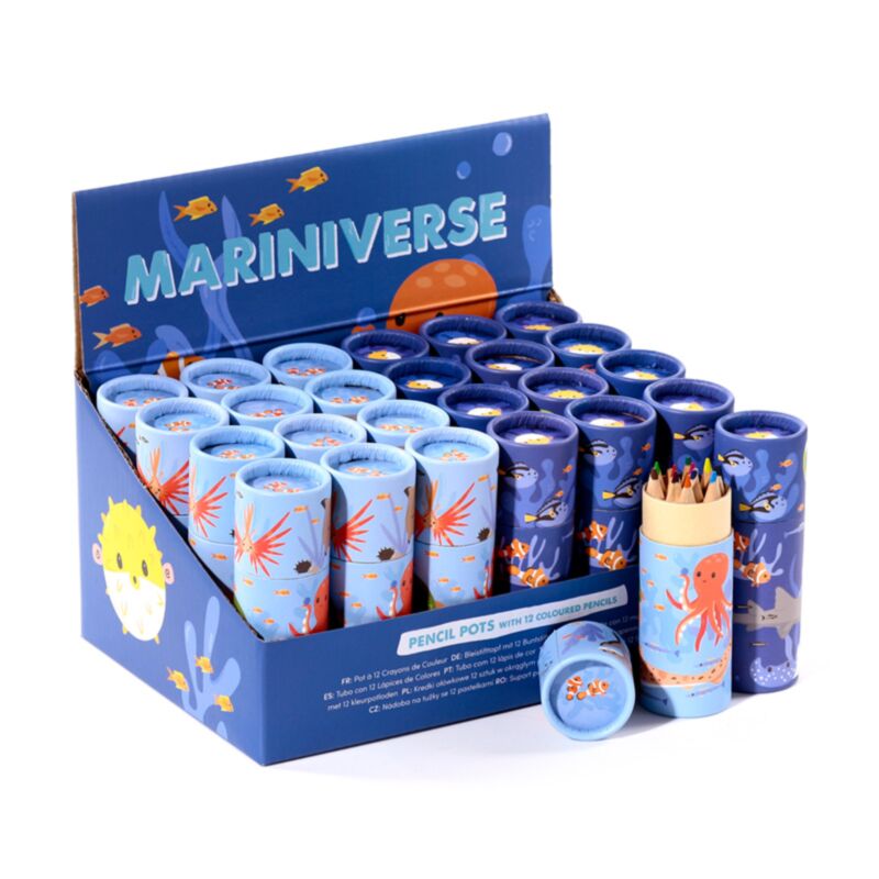 Mariniverse tegnerør 12 farveblyanter