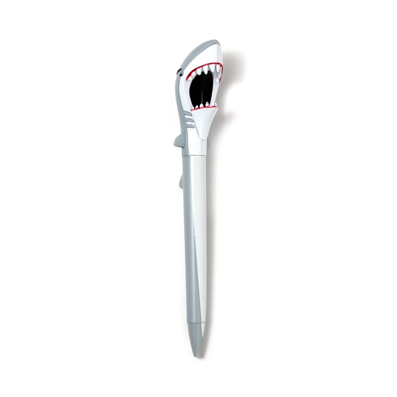 Biting shark plastic pen - blå