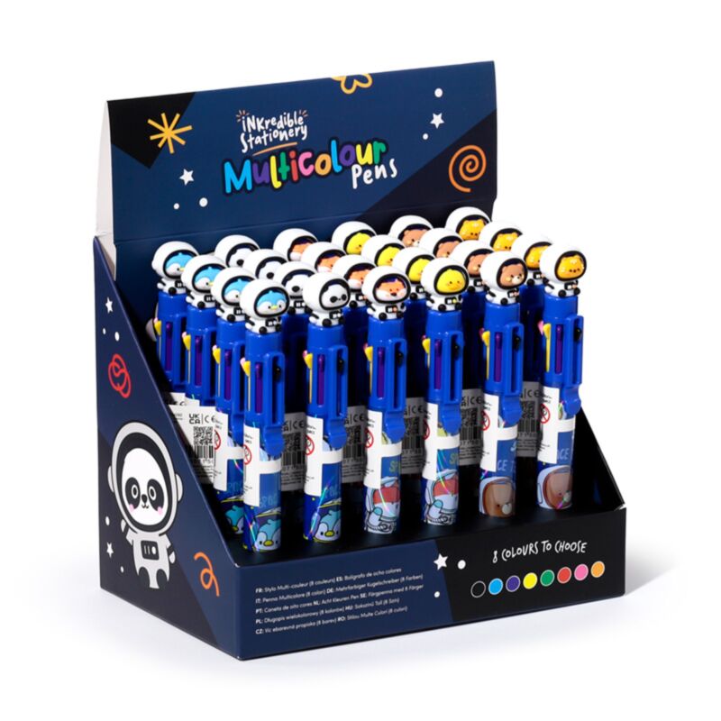 Space team flerfarvet pen (8 farver)