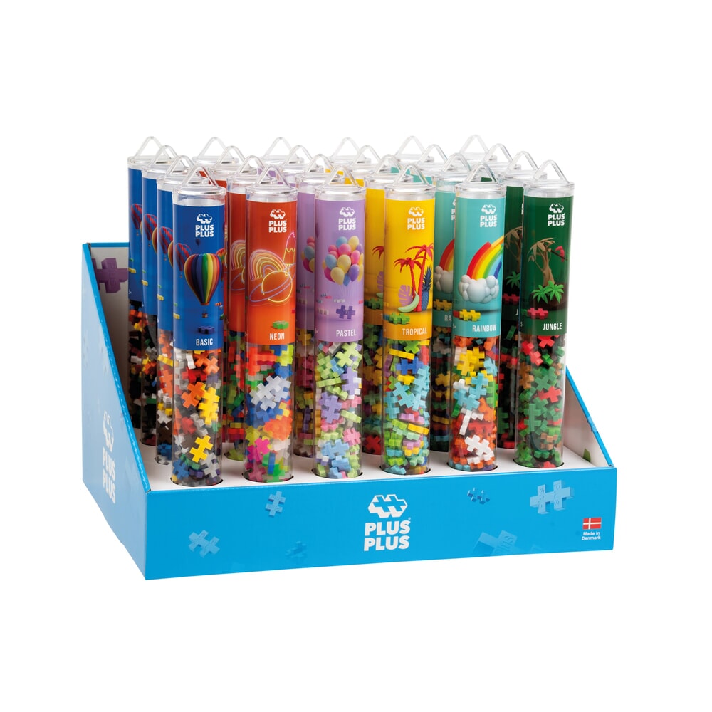 Plus plus flere farver mix: 24 stykker rør plus-plus display (7282)