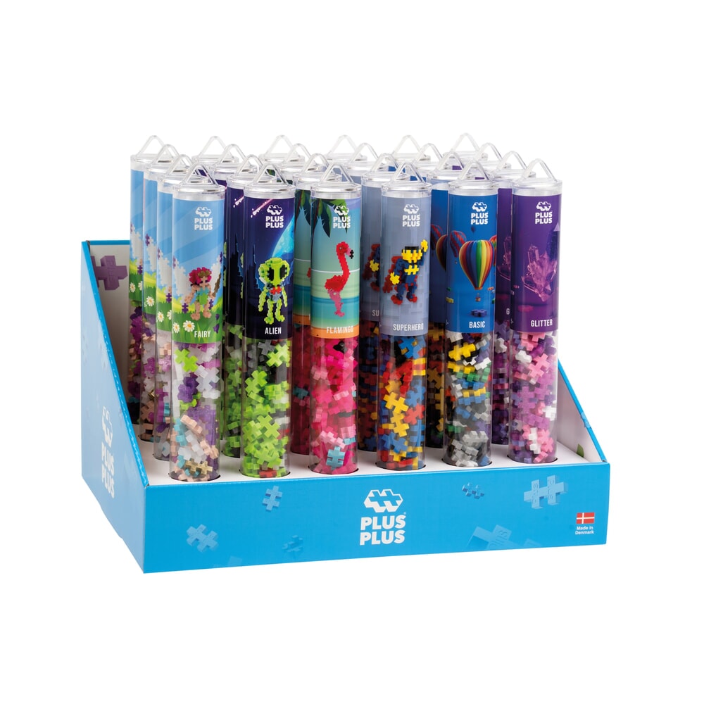 Plus plus blandede karakterer: 24 stykker rør plus-plus display (7270)