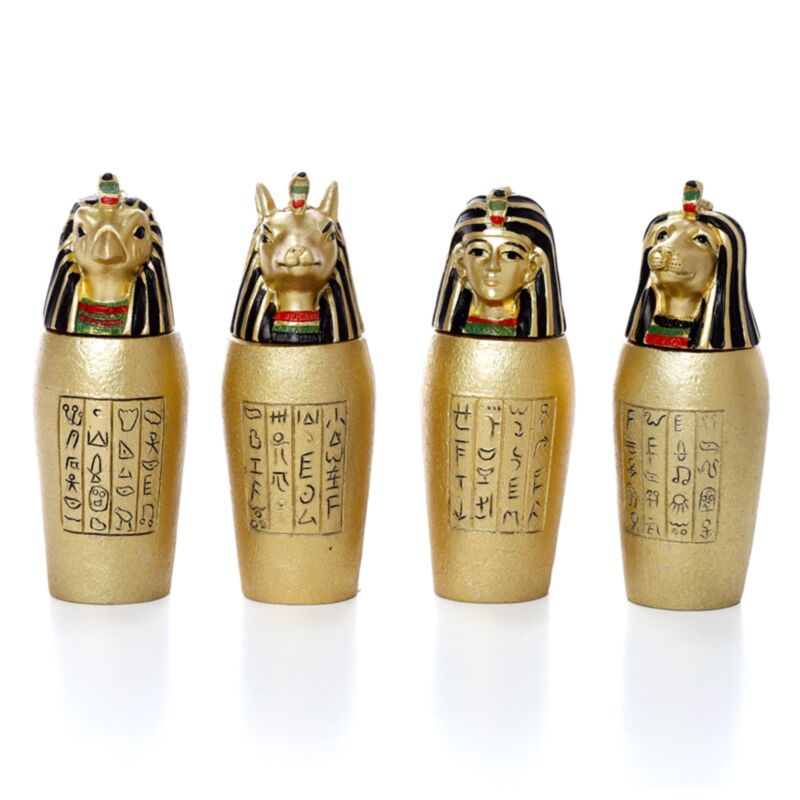 Egyptisk mumiekrukke guldfarvet
