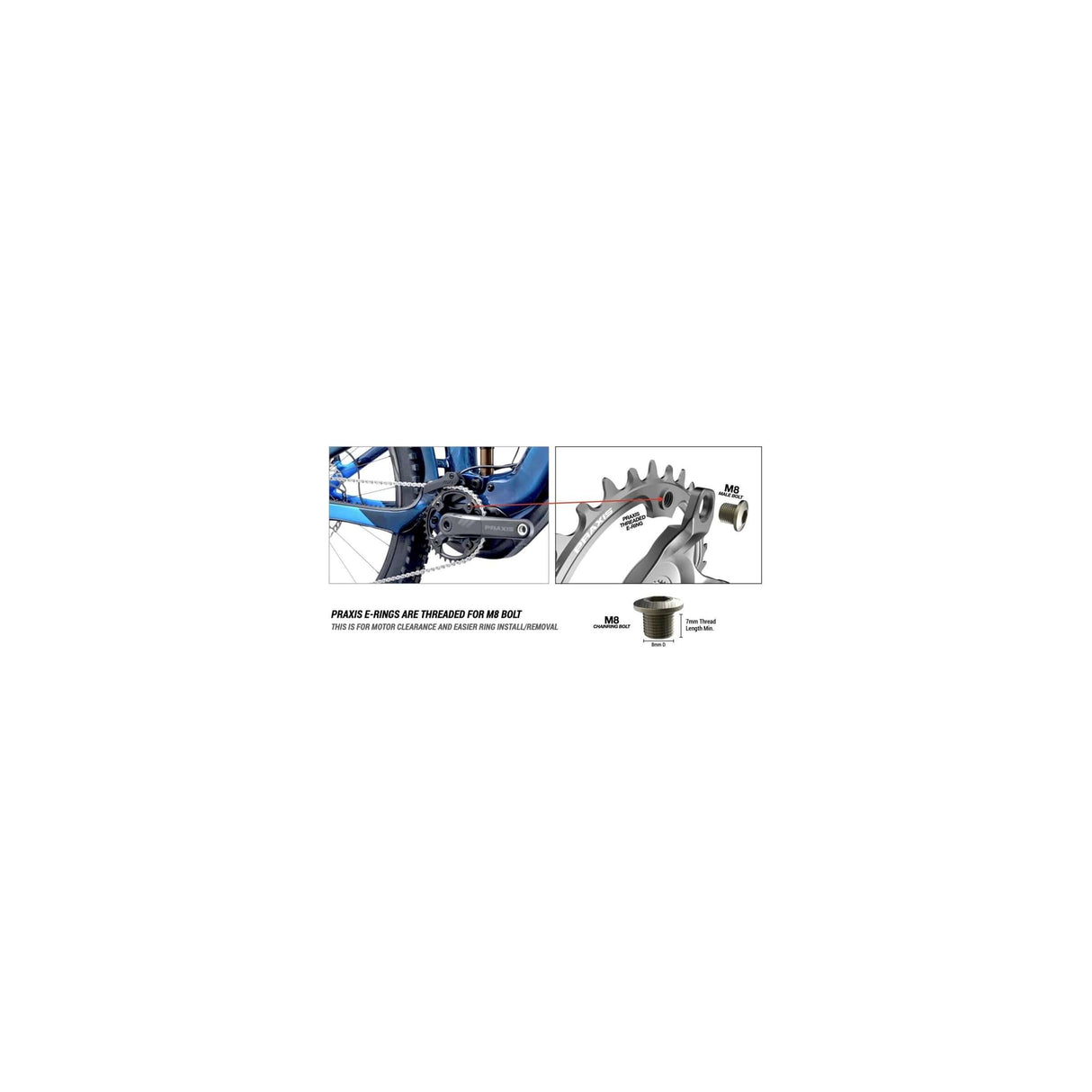 Praxis kædering 1x e-ring 104bcd m8 36t stål 10 11 12sp