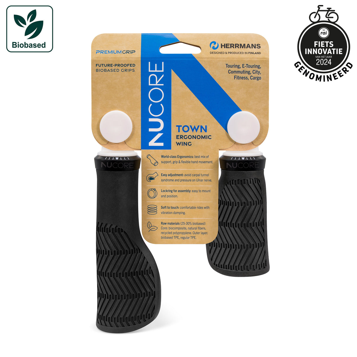 Herrmans håndtagssæt nucore town wave 90 130mm sort