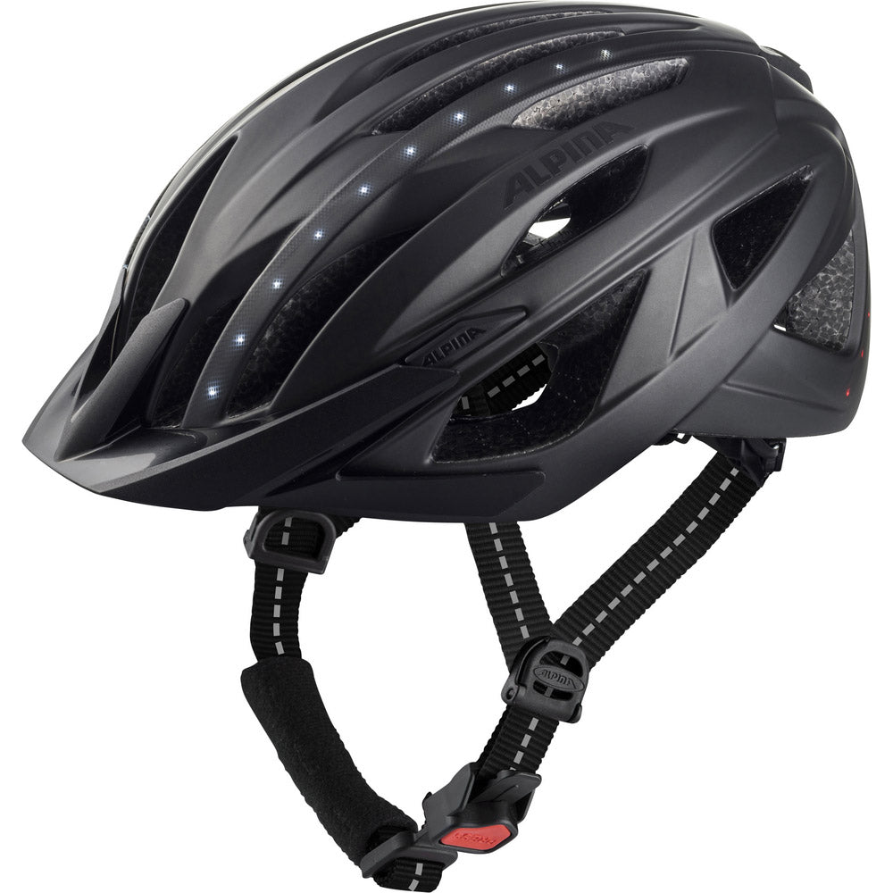 Alpina sports urban hjelm haga led 51-56 mat sort