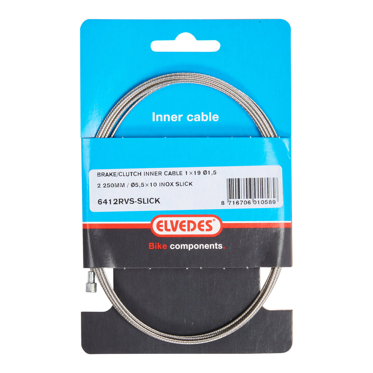 Elvedes Rem Binnenkabel 2250mm rustfrit stål V-Nipple