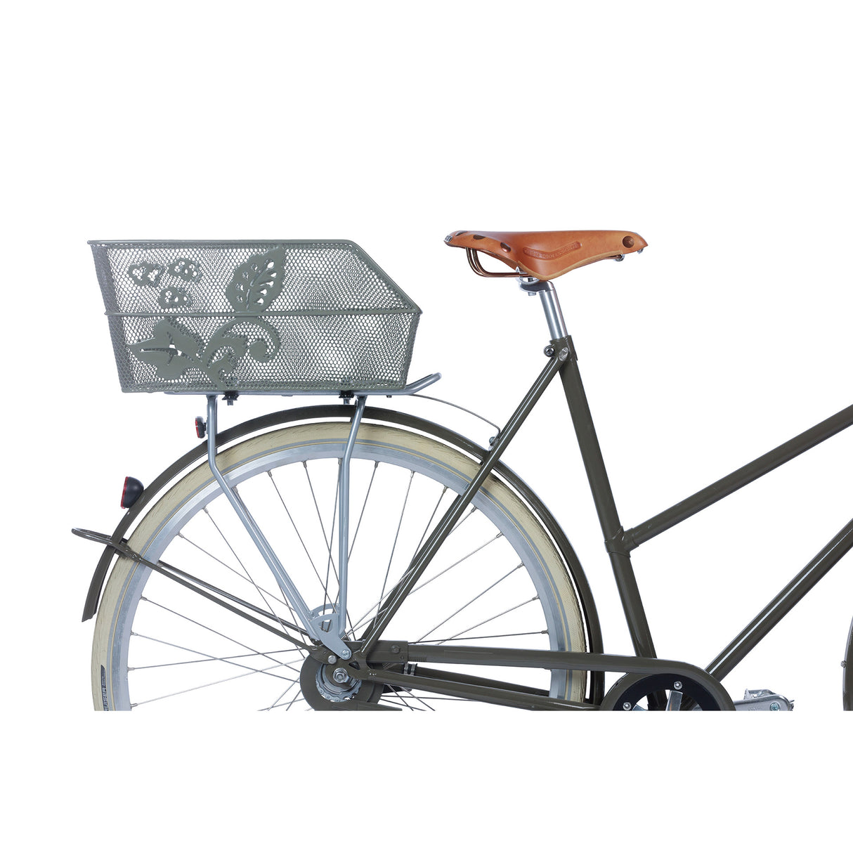 Basil Cento Flower - Bicycle Basket - På bagsiden - Olive Green