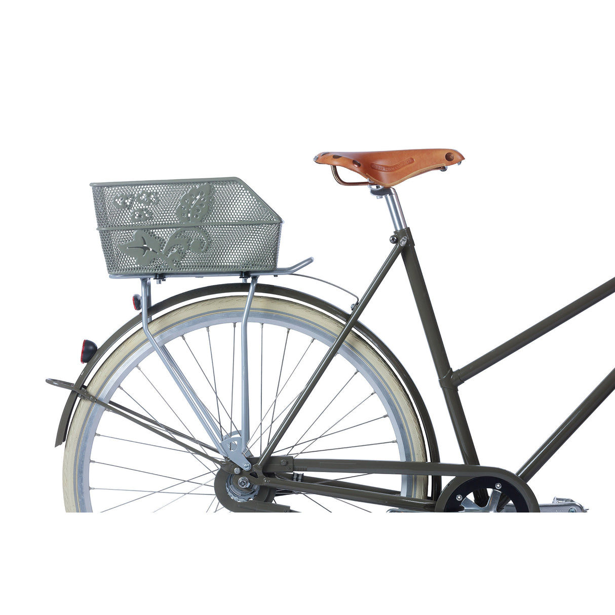 Basil Cento Flower S - Cykelkurv - På bagsiden - Olivengrøn