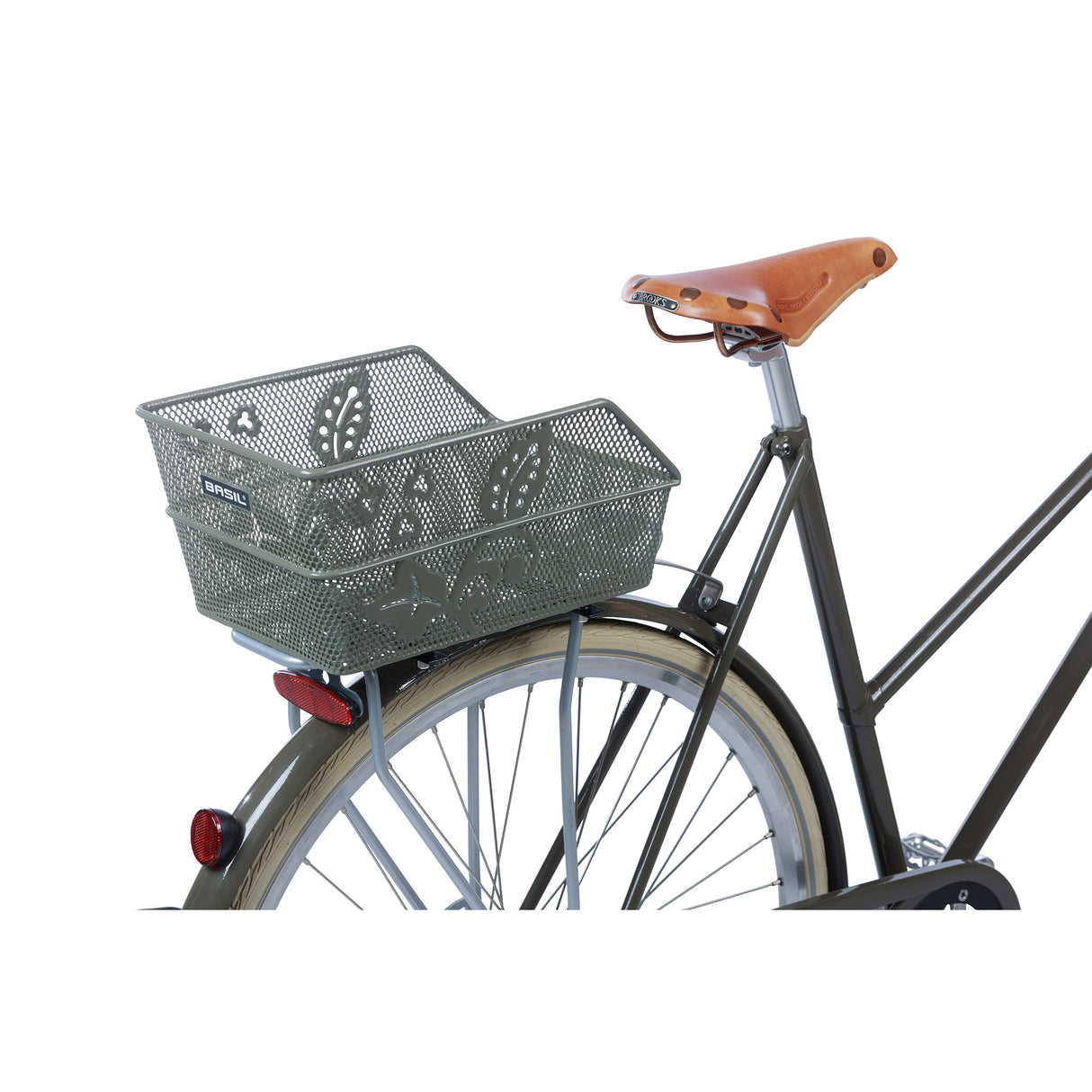 Basil Cento Flower S - Cykelkurv - På bagsiden - Olivengrøn