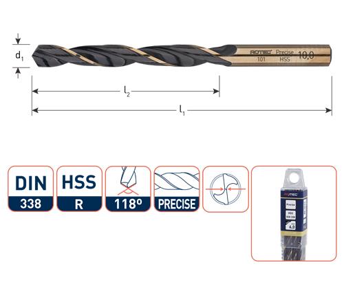 Rotec spiralbor hss præcis 8,0 mm