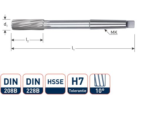 Rotec maskinrømmer mc h7 22mm spir.