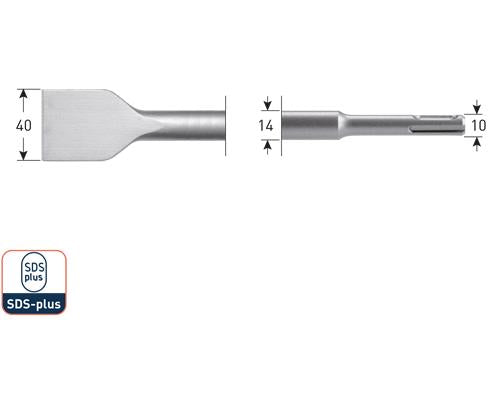 Rotec sds spademejsel 40x250mm