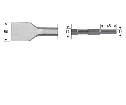 Rotec bred spademejsel 50x280mm 6k-17mm