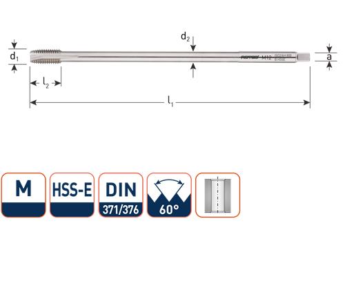 Rotec maskinhane ekstra lang m6 din357