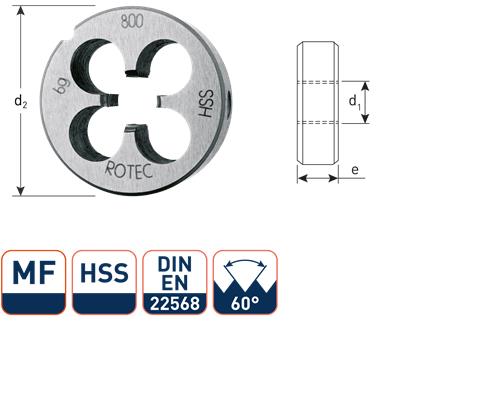 Rotec rund skæreplade mf12x1,5 hss