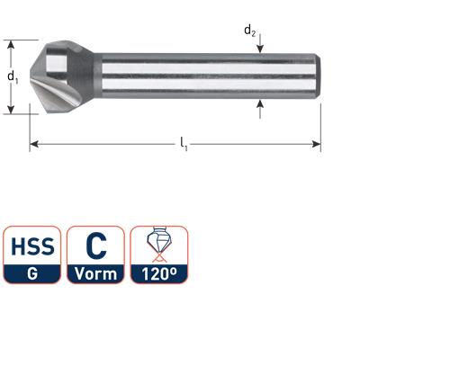 Rotec forsænkningsfræser 120gr. 3-skærer 10,4 mm