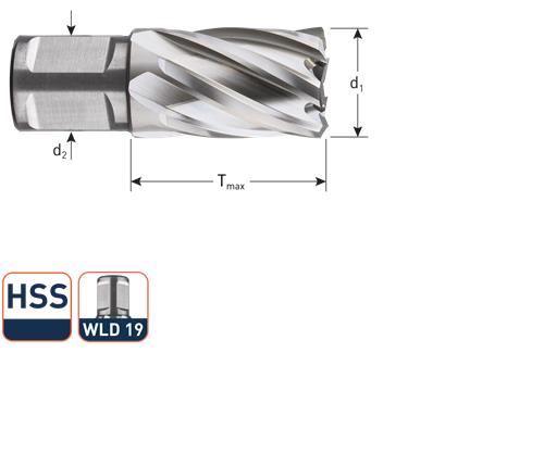 Rotec kernebor hss silver-line 38,0 mm sl30 svejsning