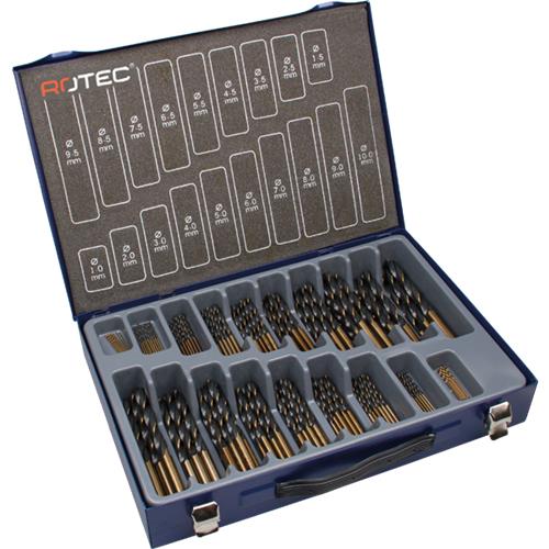 Rotec spiralboresæt 1-10x0,5 mm hss-r 170 stk.