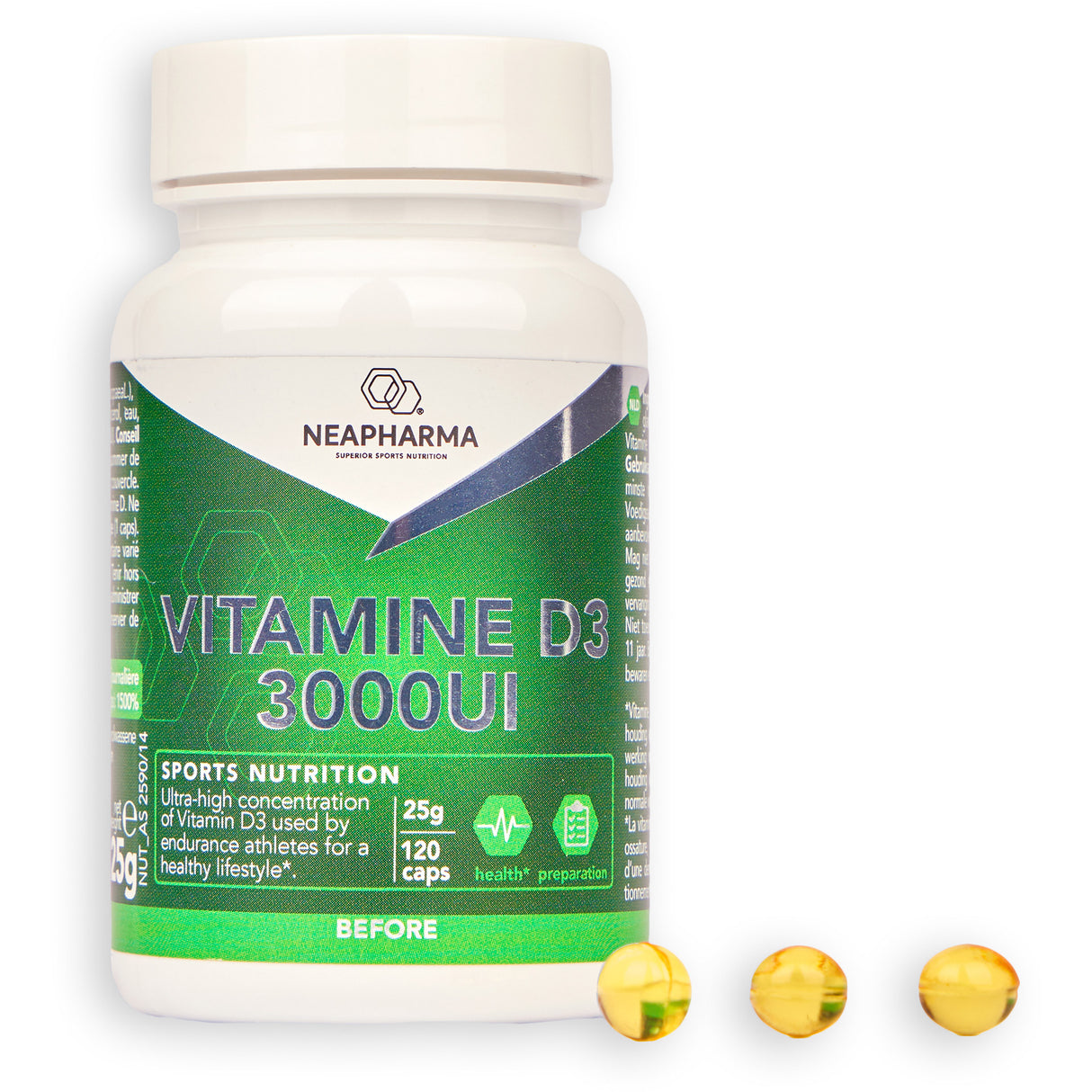 NEAPHARMA CAPSULES Vitamin D3 3000iu Pot (120st)