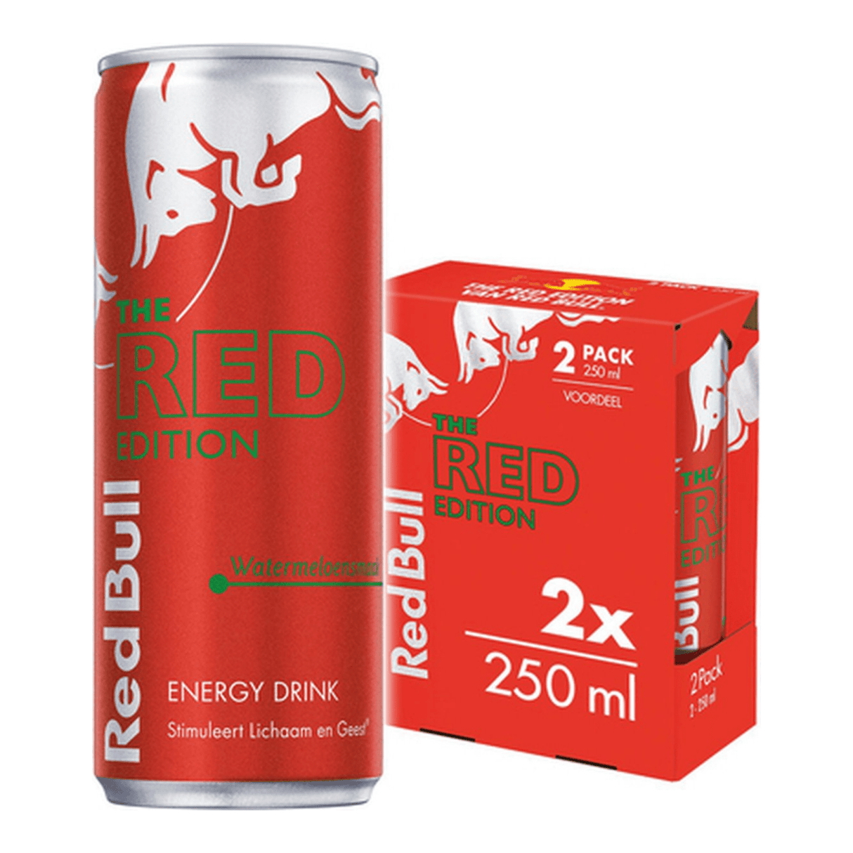 Red bull the red edition vandmelon dåse 250ml (12x 2-pak)