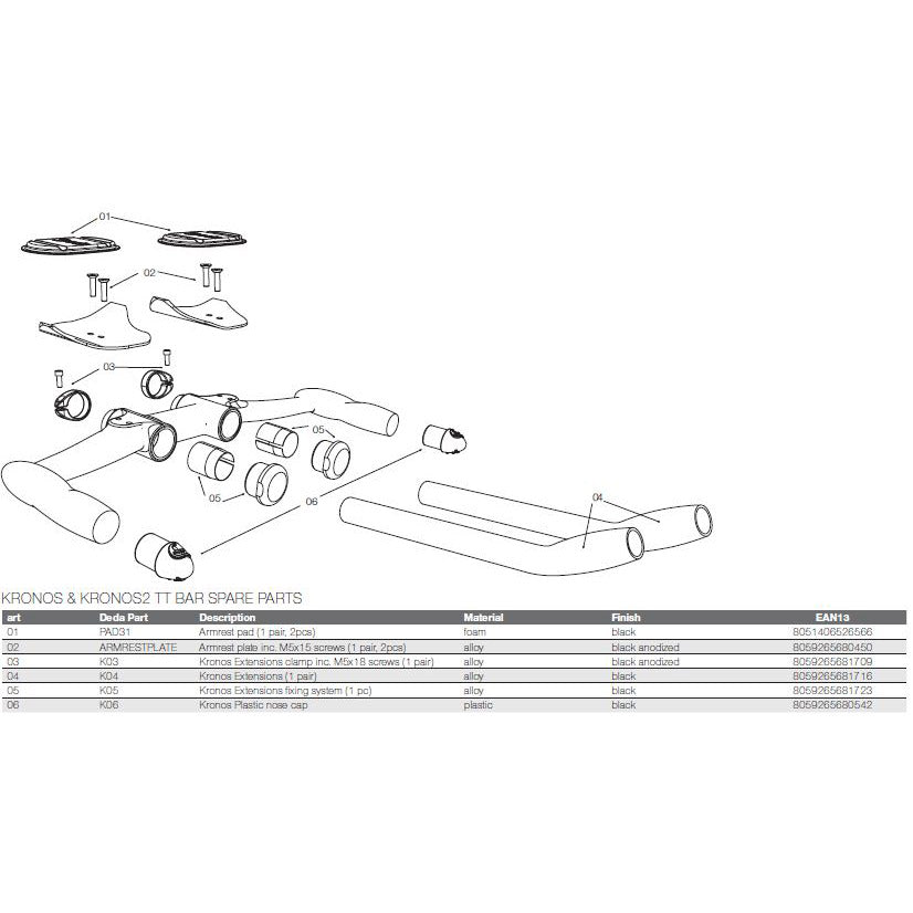 Deda Time Trial Send Kronos2 42cm Lowrider Carbon