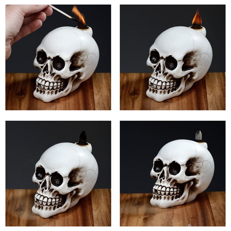 Skull backflow røgelse holder
