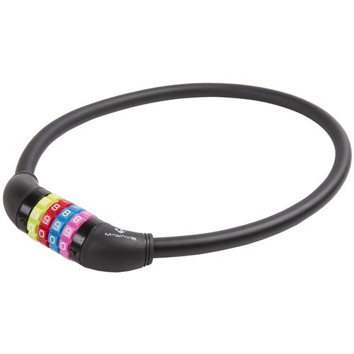 Messinglås m-wave nummer kabellås silikone sort 65cm12mm