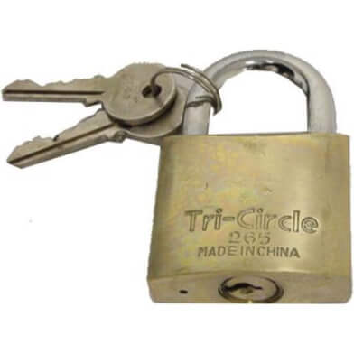 Tri-Circle hængelås 32 mm grå nøglelås