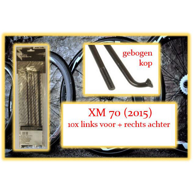 Miche spoke xm 70 267mm lv+ra sort (10 stk)