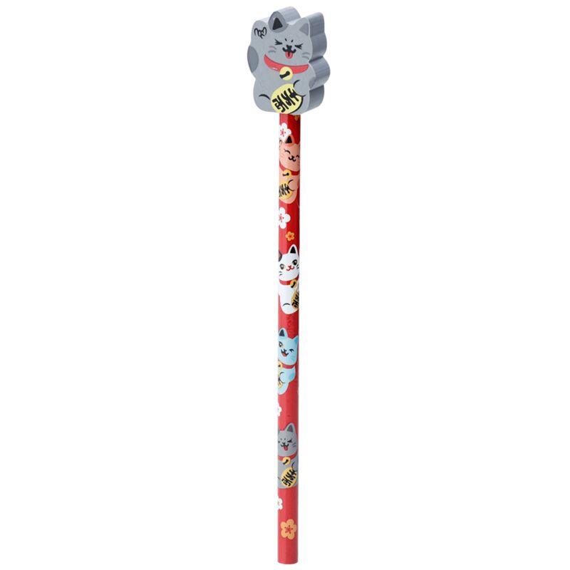 Maneki neko lucky cat - viskelæderblyant