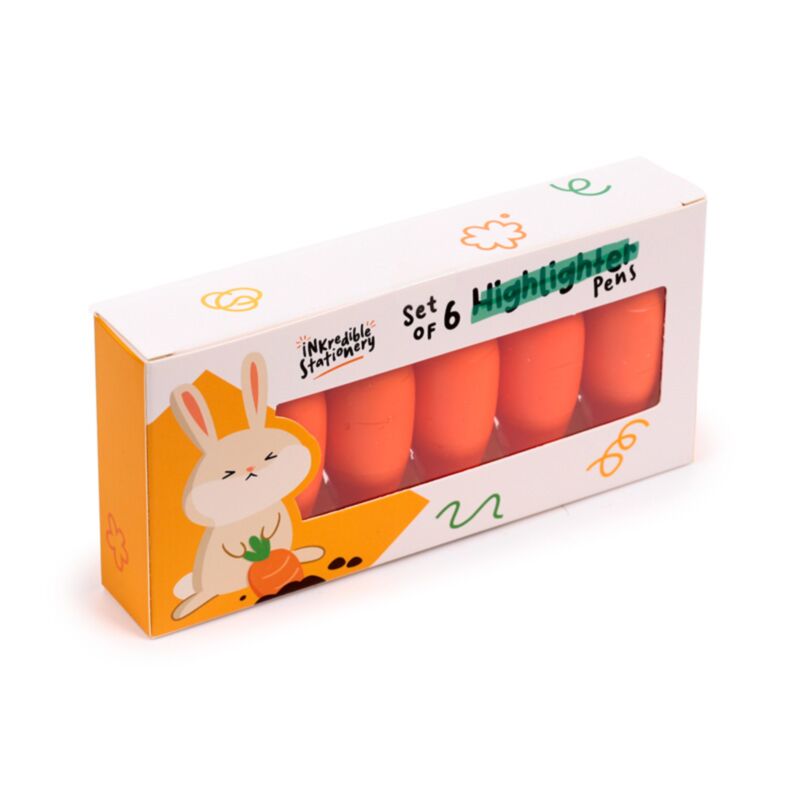 Utrolig gulerods highlighter sæt med 6 stk
