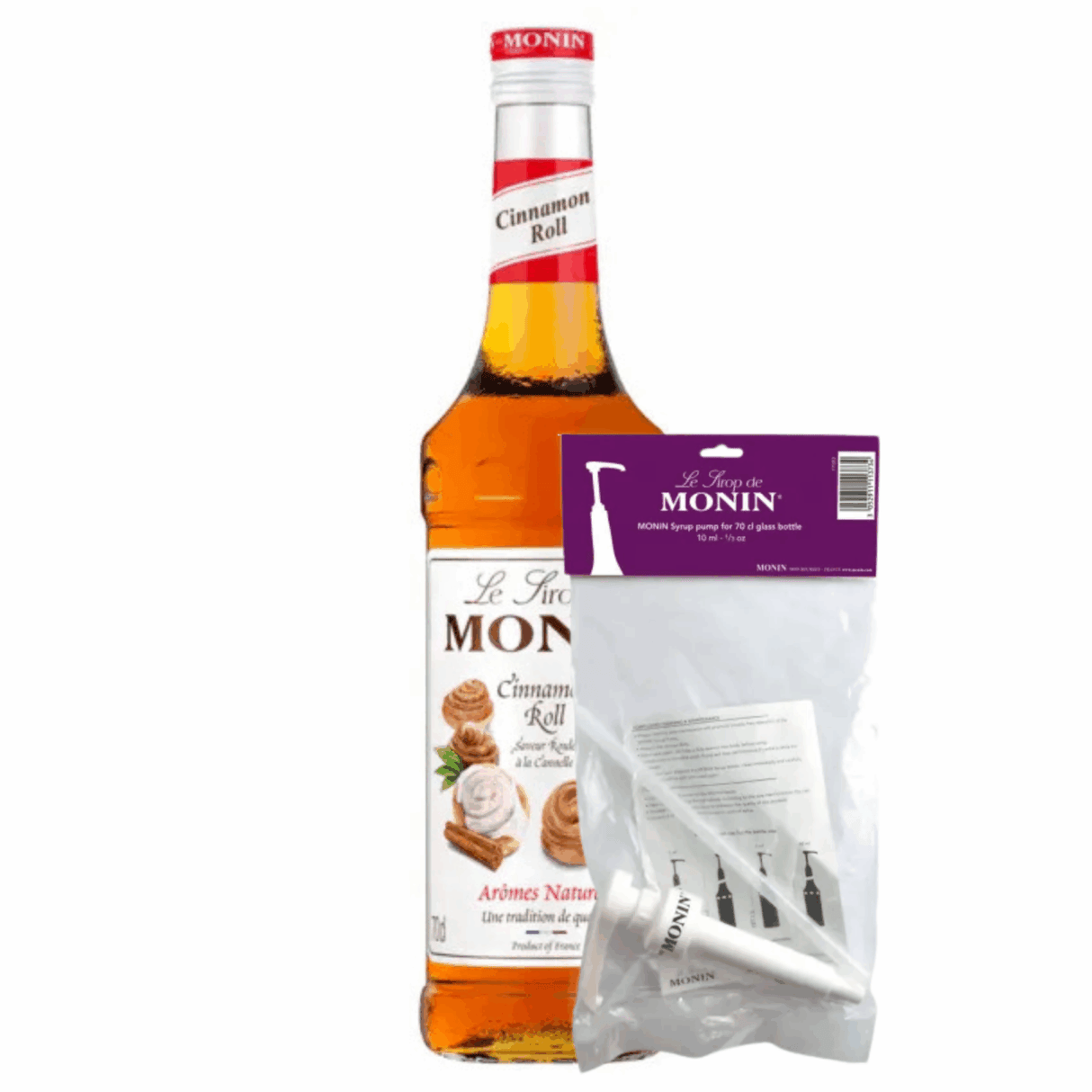 Monin syrup cinnamon roll (70 cl) + syrup pump (10ml)