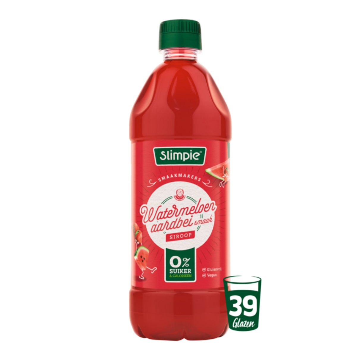 Slimpie siroop watermeloen aardbei suikervrij (6x 650 ml)