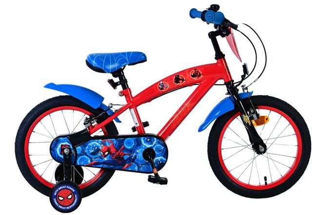 Spiderman spider-man børnecykel - drenge - 16 tommer - blå rød - to håndbremser