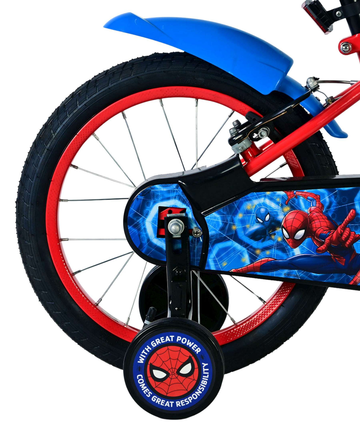Spiderman spider-man børnecykel - drenge - 16 tommer - blå rød - to håndbremser