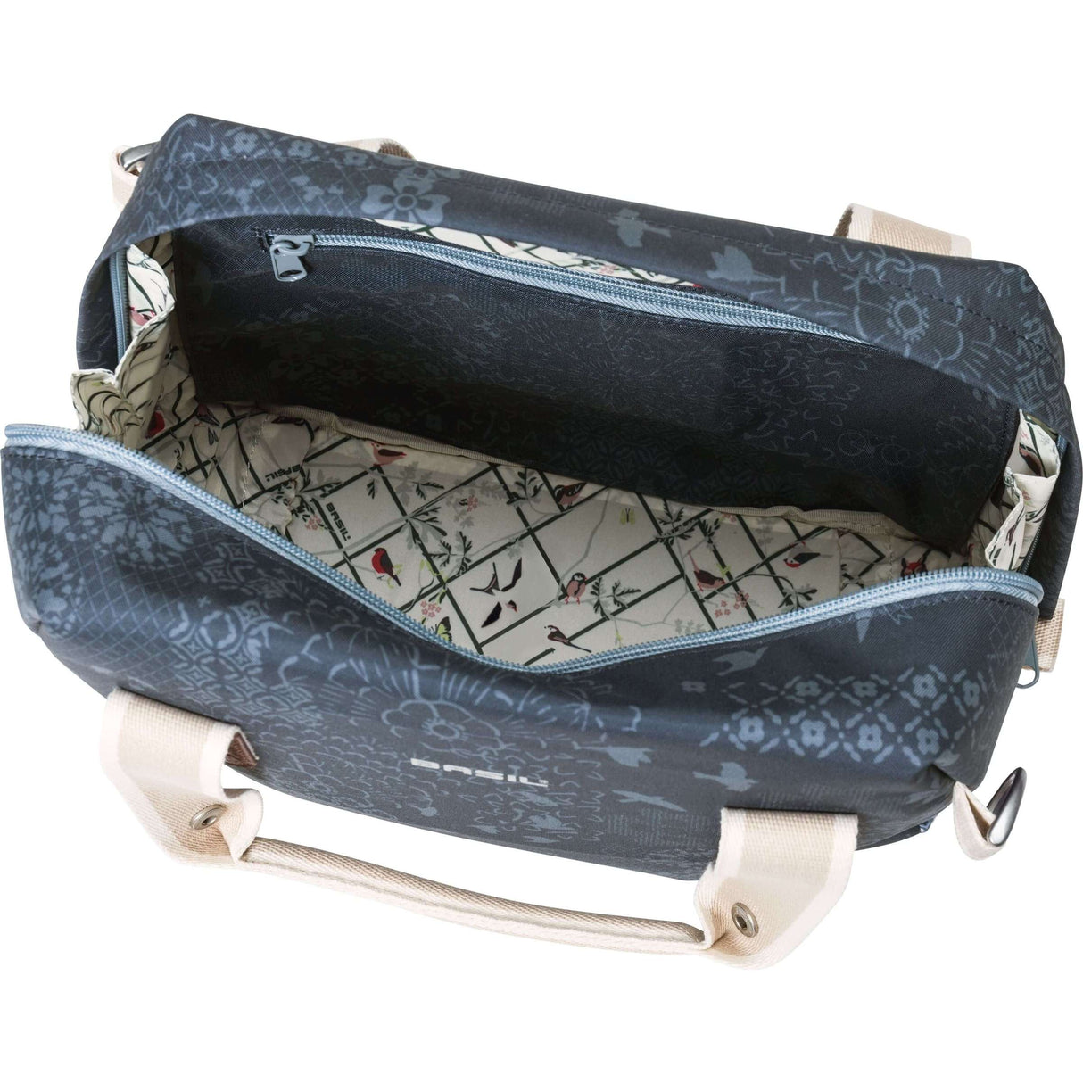 Basil Bohème City Bag- blå, elegant hånd-, skulder- og styretaske, vandafvisende, 8 liter indhold