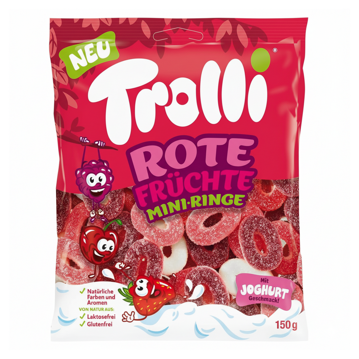 Trolli røde frugter mini ringe pose (15x 200g)