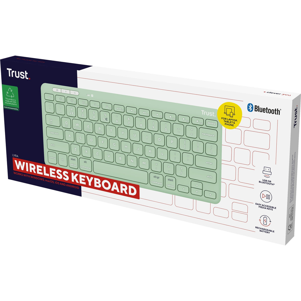 Tillid Lyra Compact trådløst tastatur